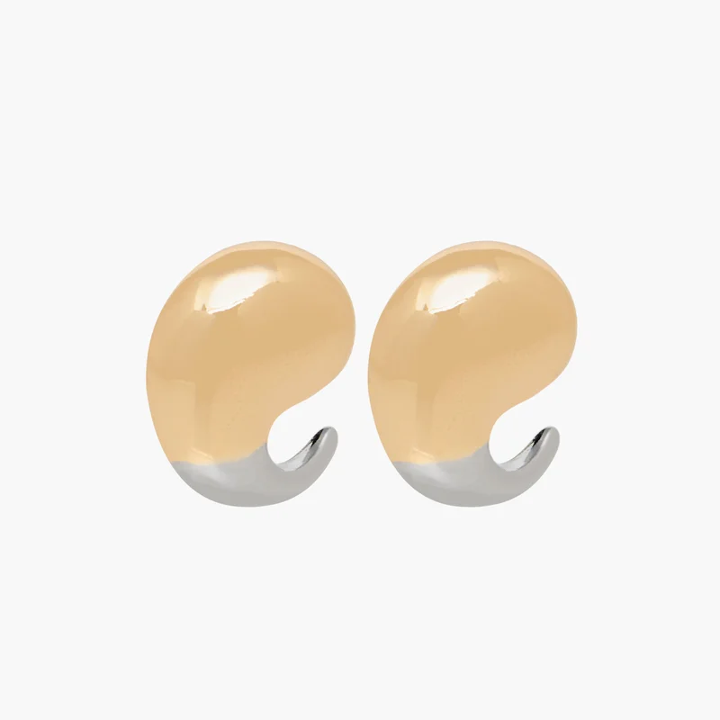 LIFESTYLE Dual-Tone Tear Drop Earrings for Women